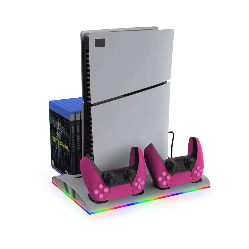 Hobimtek TP5-3570 PS5 Soğutucu Organizatör 2 Fanlı Stand Kol Şarj Edici Stand 3 USB Hub Kulaklık platstation Standı