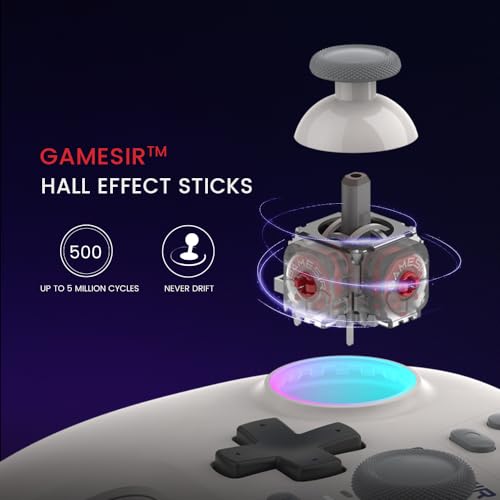 GameSir Nova Wireless Switch Pro Controller Switch/Lite/OLED için, Hall efektli JoySticks, RGB LED,