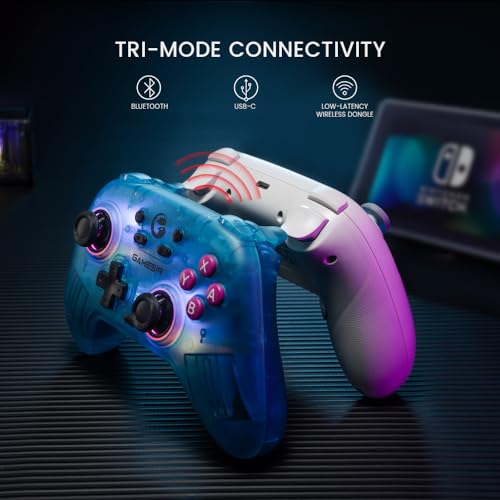 GameSir Nova Wireless Switch Pro Controller Switch/Lite/OLED için, Hall efektli JoySticks, RGB LED,