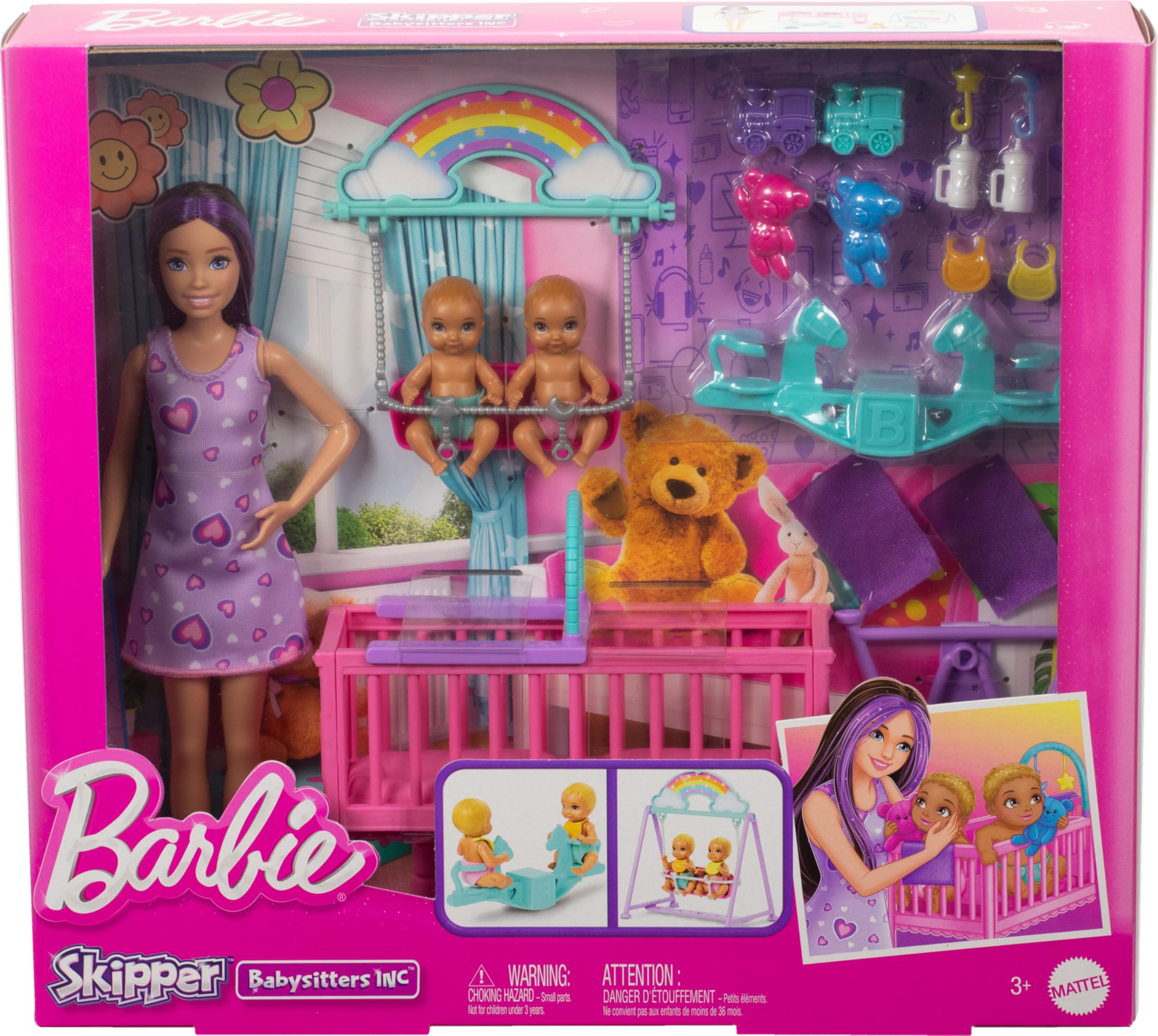 Barbie Skipper İkiz Bebekler Bakımı Oyun Seti Barbie Skipper İkiz Bebekler Bakımı Oyun Seti, ikiz bebek odası oyun seti ve aksesuarlar HXM99