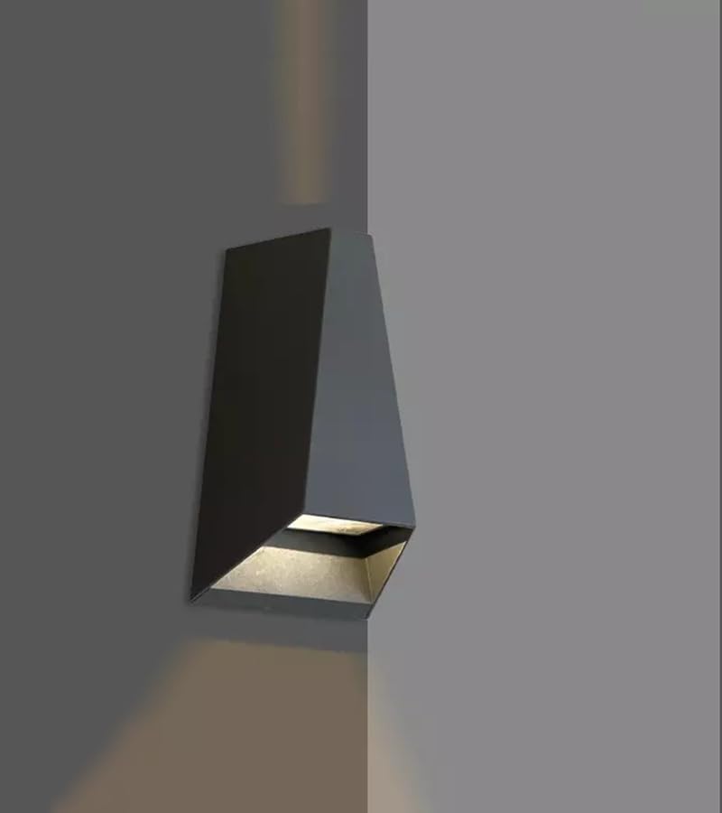 Malta Dekoratif Çift Yönlü LED Duvar Apliği - Siyah, IP54 Su Geçirmez, 3000K Gün Işığı, Cata İç ve Dış Mekan Desenli Duvar Bahçe Aydınlatma (2x3W)