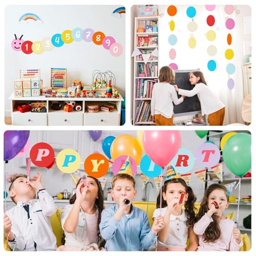 BOOKNOW Yeşil İnşaat Kağıdı, Çeşitli Renkler Yuvarlak Karton Daireler İnşaat Kağıdı