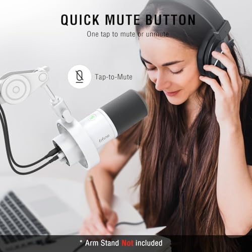 FIFINE Stüdyo XLR Dinamik Mikrofon, Akış Kaydı için USB PC Podcast Mikrofon, XLR/USB Vokal Mikrofon,