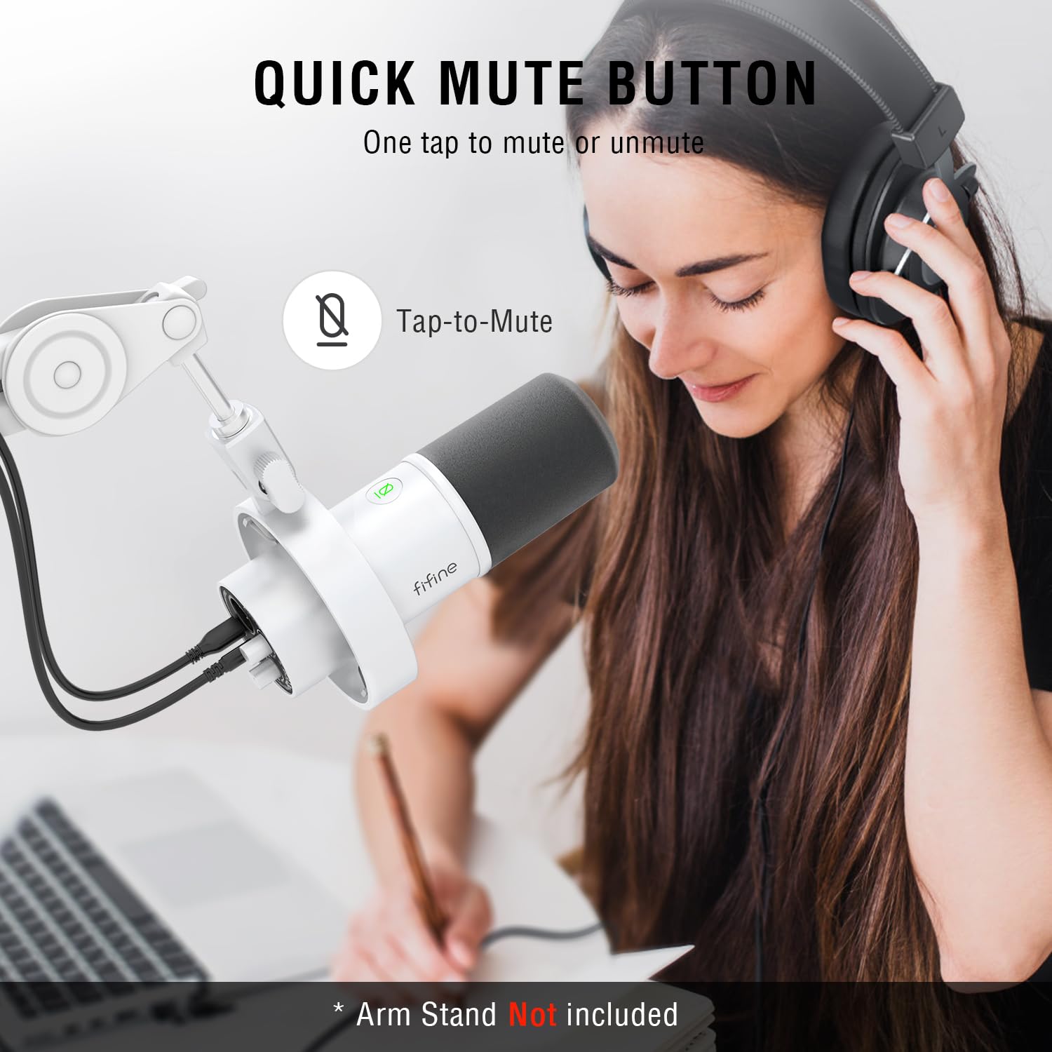 FIFINE Stüdyo XLR Dinamik Mikrofon, Akış Kaydı için USB PC Podcast Mikrofon, XLR/USB Vokal Mikrofon,