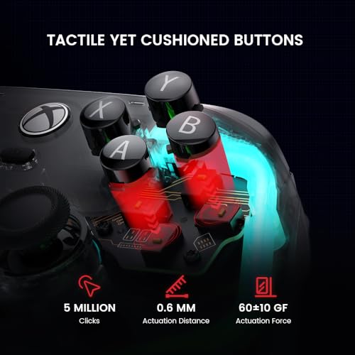GameSir Kaleid Şeffaf Kablolu Oyun Kumandası, Xbox Series X|S, Xbox One ve Windows 10/11 için, Tak ve Çalıştır Oyun Oyun Kumandası, Hall Effect Joysticks ve Triggers, 3,5 mm Ses Bağlantısı