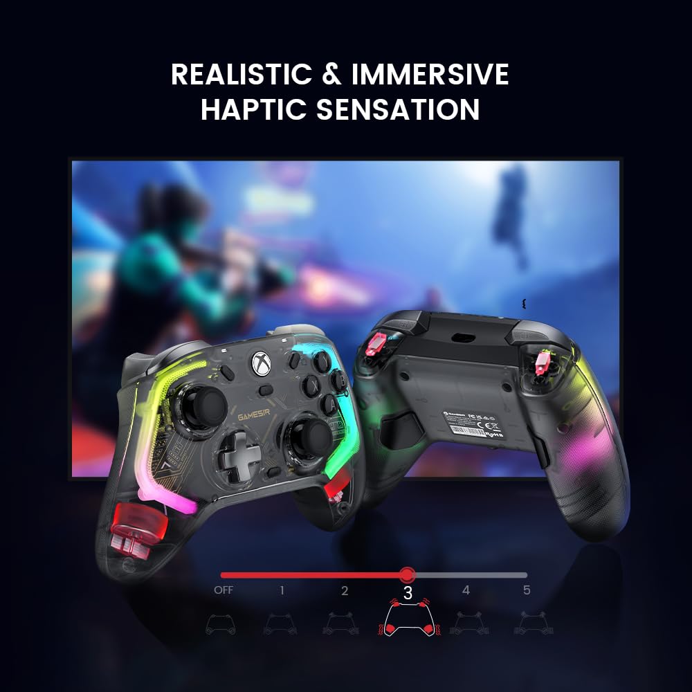 GameSir Kaleid Şeffaf Kablolu Oyun Kumandası, Xbox Series X|S, Xbox One ve Windows 10/11 için, Tak ve Çalıştır Oyun Oyun Kumandası, Hall Effect Joysticks ve Triggers, 3,5 mm Ses Bağlantısı