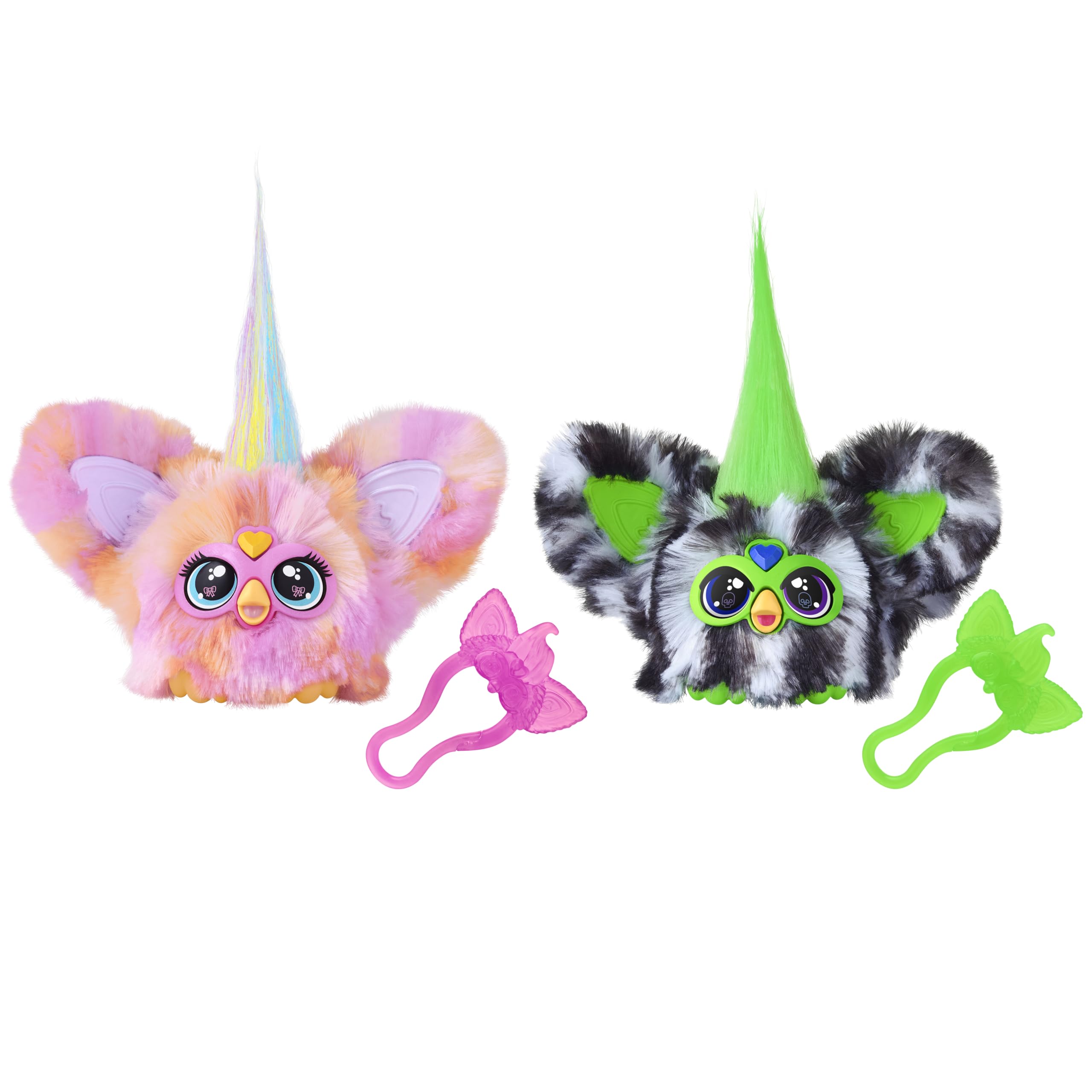 Furby Furblets Fierce & Fabulous 2'li Paket, Greenie-Meanie ve Mayıs-Mayıs 45 Sesli, 6 Yaş ve Üzeri Kızlar ve Erkekler için Elektronik Peluş Oyuncaklar, Yeşil/Siyah ve Pembe/Beyaz (Amazon'a Özel)