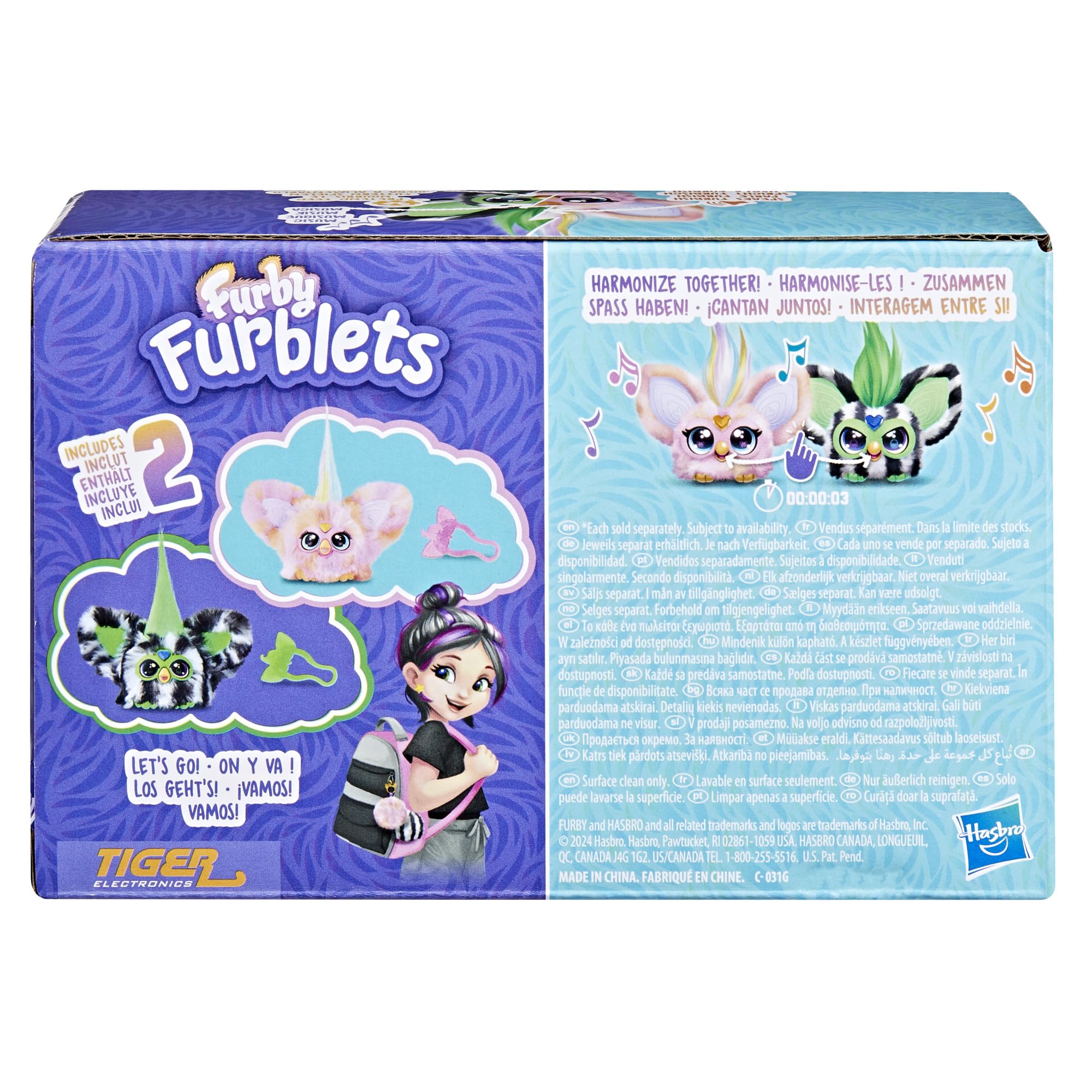 Furby Furblets Fierce & Fabulous 2'li Paket, Greenie-Meanie ve Mayıs-Mayıs 45 Sesli, 6 Yaş ve Üzeri Kızlar ve Erkekler için Elektronik Peluş Oyuncaklar, Yeşil/Siyah ve Pembe/Beyaz (Amazon'a Özel)