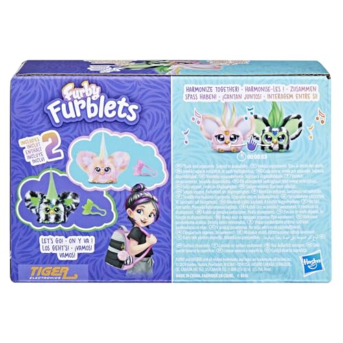 Furby Furblets Fierce & Fabulous 2'li Paket, Greenie-Meanie ve Mayıs-Mayıs 45 Sesli, 6 Yaş ve Üzeri Kızlar ve Erkekler için Elektronik Peluş Oyuncaklar, Yeşil/Siyah ve Pembe/Beyaz (Amazon'a Özel)