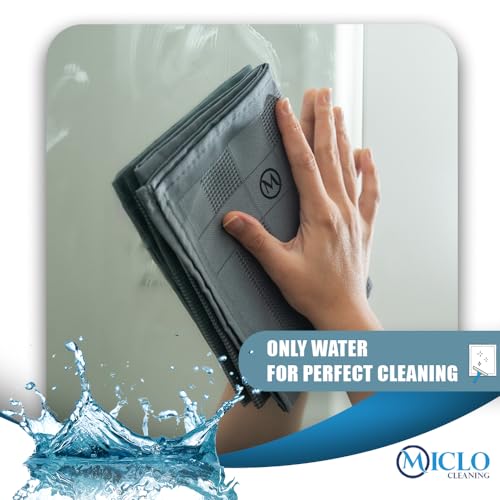 MICLO CLEANING | Mikrofiber Temizlik Bezi 3'lü Set - Sihirli Bez | Cam Ayna Bezi | Dark Seri