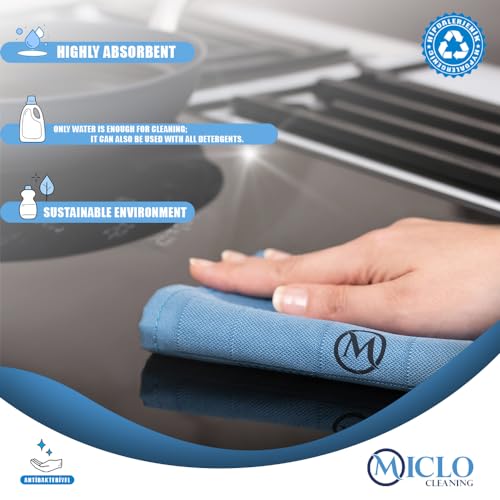 MICLO CLEANING | Mikrofiber Temizlik Bezi 3'lü Set - Sihirli Bez | Cam Ayna Bezi | Dark Seri