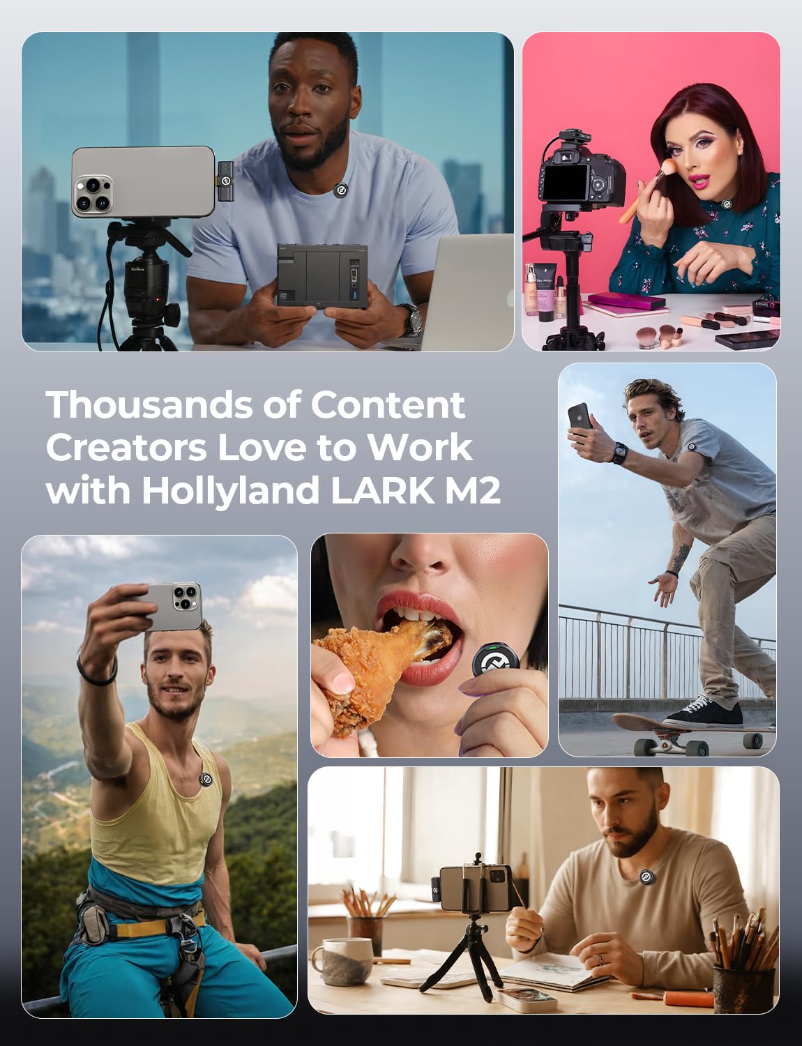 HollyView Hollyland Lark M2 Kablosuz Lavalier Mikrofon Combo