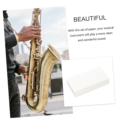 TOPPERFUN 100adet Saksafon Emici Kağıt Müzik Aletleri Temizlik Ve Bakım Için Kullanışlı Tekrar Kullanılabilir Kağıtlar Flüt Ve Oboe Pedi Bakımı Için Çözüm
