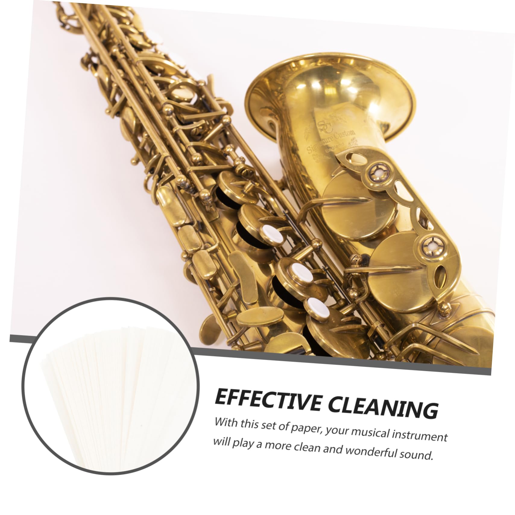 TOPPERFUN 100adet Saksafon Emici Kağıt Müzik Aletleri Temizlik Ve Bakım Için Kullanışlı Tekrar Kullanılabilir Kağıtlar Flüt Ve Oboe Pedi Bakımı Için Çözüm