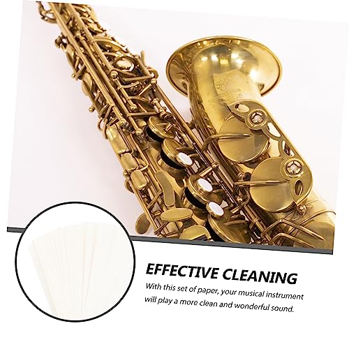TOPPERFUN 100adet Saksafon Emici Kağıt Müzik Aletleri Temizlik Ve Bakım Için Kullanışlı Tekrar Kullanılabilir Kağıtlar Flüt Ve Oboe Pedi Bakımı Için Çözüm
