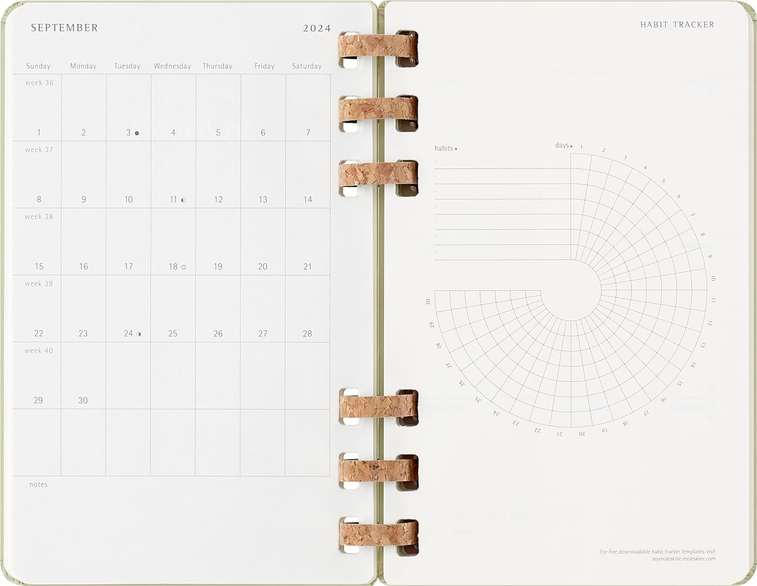 Moleskine Academic Monthly Planner 2024-25, 12 Aylık Haftalık ve Aylık Planlayıcı, Yumuşak Kapaklı Ü