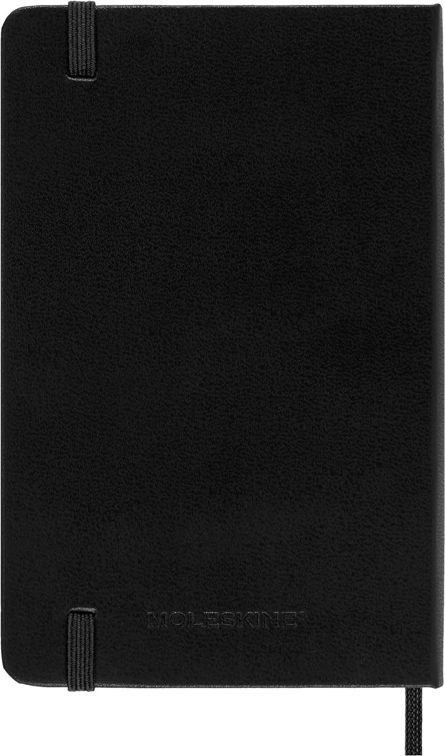 Moleskine Günlük planlayıcı, 12 aylık günlük planlayıcı 2025, sabit kapak ve elastik kilit, renk siyah, çanta formatı 9 x 14 cm