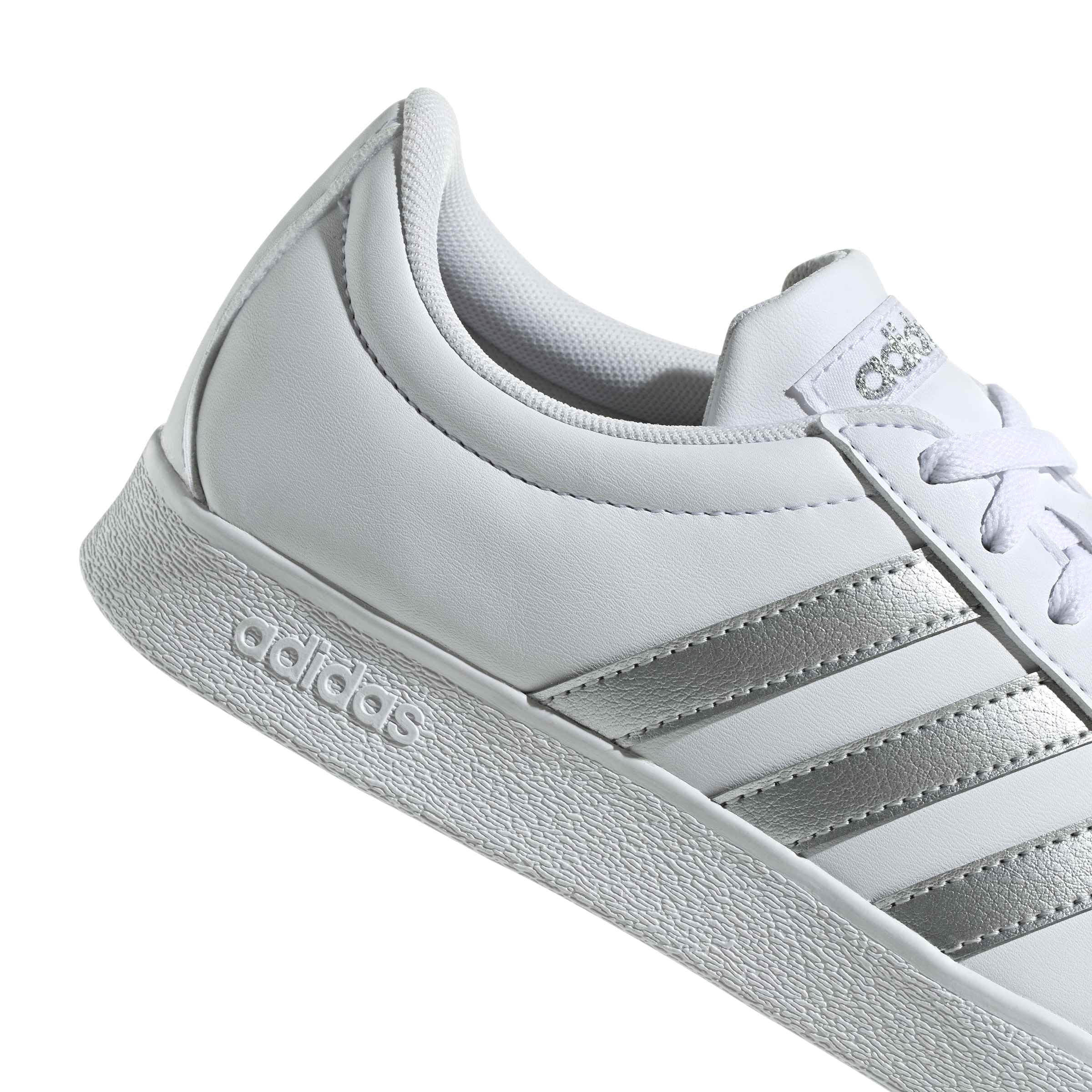 adidas VL COURT BASE Kadın Ayakkabı Düşük Taban (Futbol Dışı), ftwr white/silver met./grey one, 38