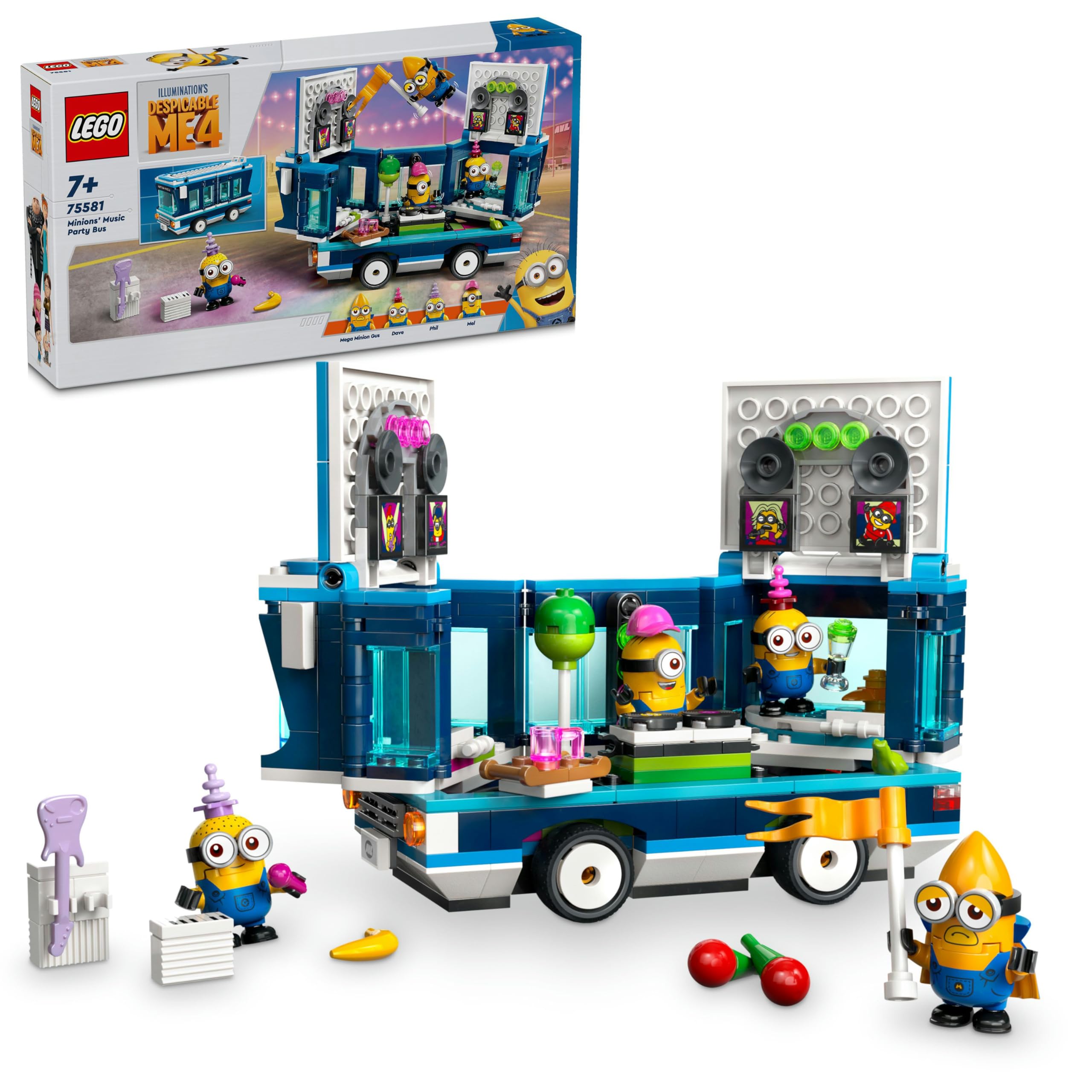 LEGO Despicable Me 4 Minyonların Müzikli Parti Otobüsü 75581 7 Yaş ve Üzeri Çocuklar İçin Yaratıcı Oyuncak Yapım Seti (379 Parça)