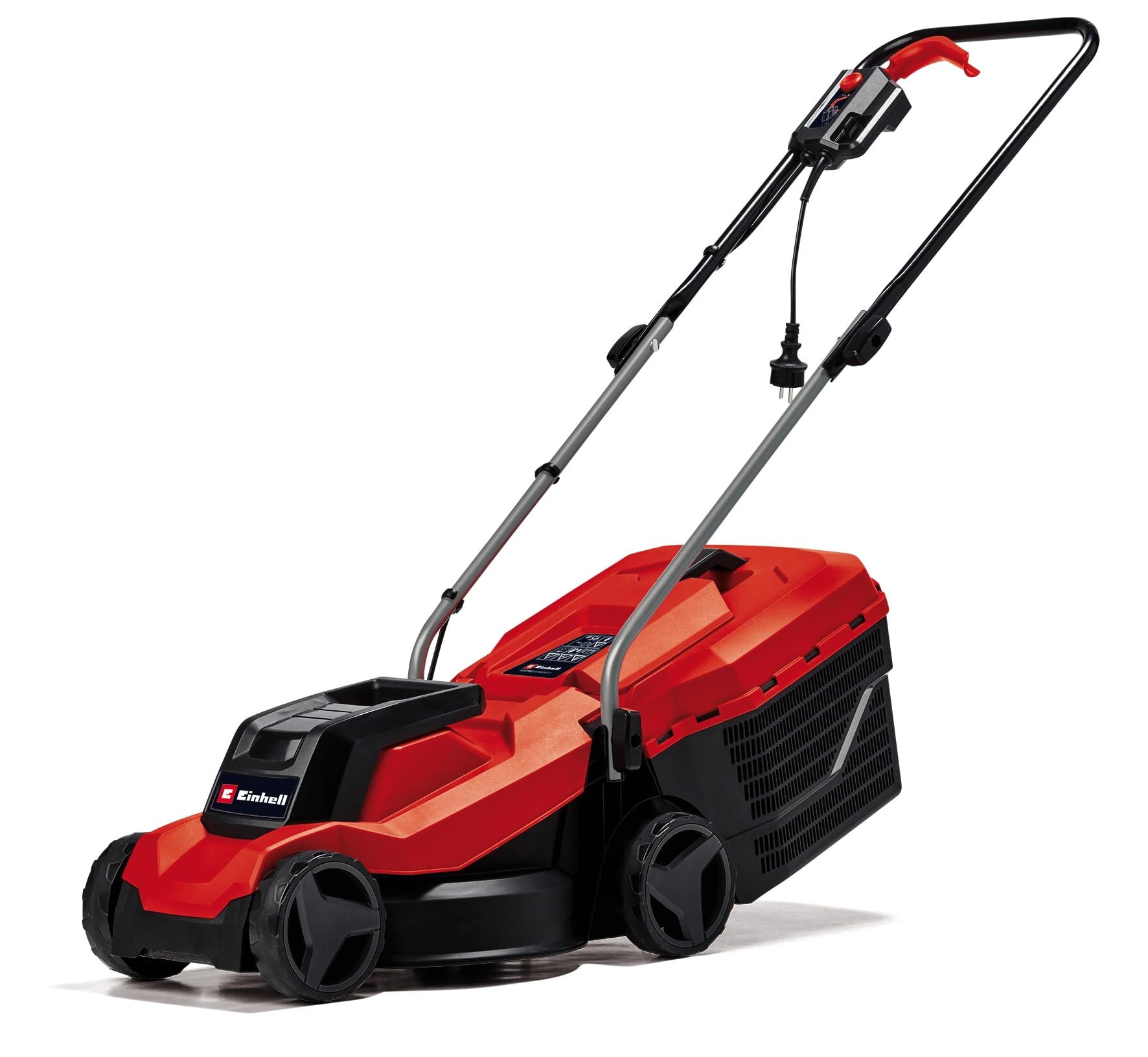 Einhell Elektrikli Çim Biçme Makinesi GC-EM 1000/32 (1000W, 32 cm kesme genişliği, 300 m²'ye kadar, 30 l çim toplama sepeti, 30-70 mm kesme yüksekliği, katlanır kılavuz çubuk) - 3400070