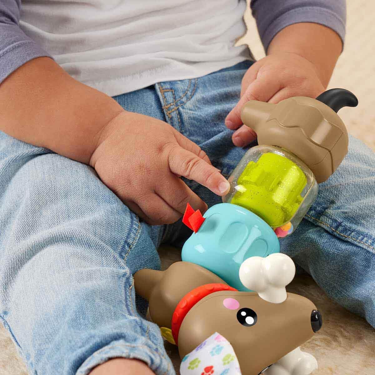 Fisher-Price Köpekçikle Eğlenceli Aktiviteler Bebeklerin duyularını ve ince motor becerilerini geliştirmeye yardımcı Fisher-Price FP Pets Hareketli Köpekçik HTW91