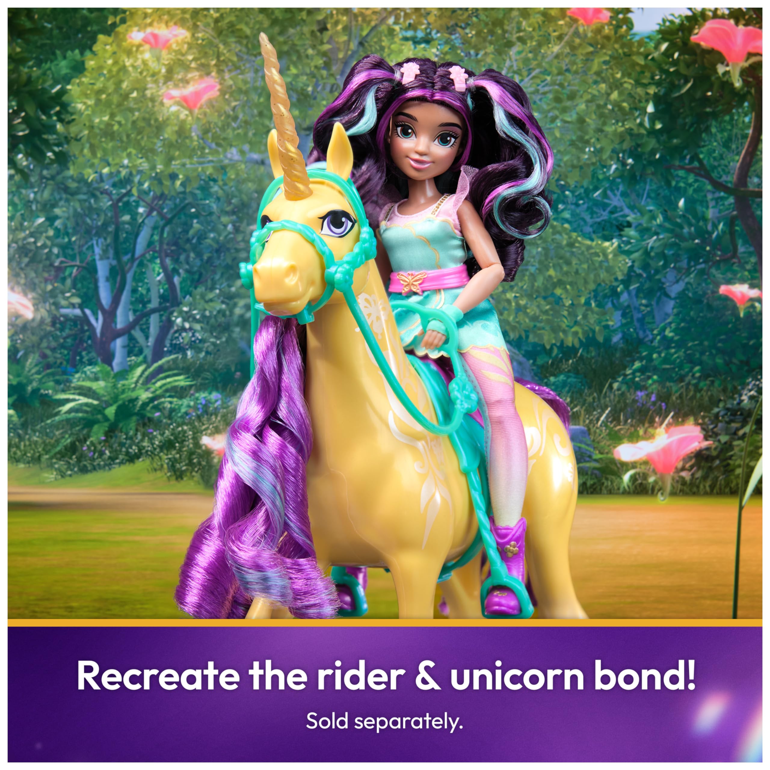 Unicorn Academy Tek Boynuzlu At Leaf, popüler Netflix dizisindeki Ava'nın yaklaşık 28 cm tek boynuzlu atı, 4 yaş+ çocuklar için