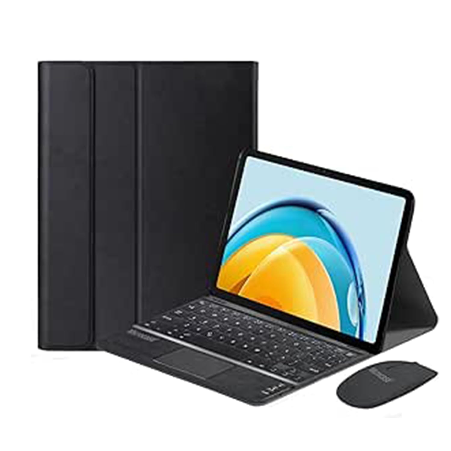 Microcase Samsung Galaxy Tab A9 Plus SM-X210 11 inch Tablet Bluetooth Touchpad Klavye + Bluetooth Mouse + Standlı Kılıf - Siyah BKK7