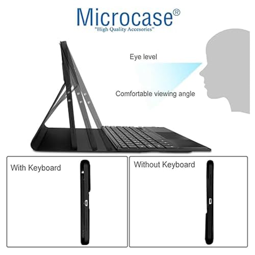 Microcase Samsung Galaxy Tab A9 Plus SM-X210 11 inch Tablet Bluetooth Touchpad Klavye + Bluetooth Mouse + Standlı Kılıf - Siyah BKK7