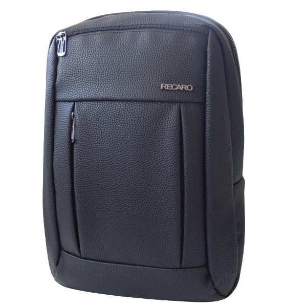 TahTicMer Recaro Sırt çantası Laptop Bölmeli Suni Deri Erkek Kadın Unisex Outdoor Gezi Spor Okul Sırt çantası Su Geçirmez 45x30x15cm Siyah rcr501