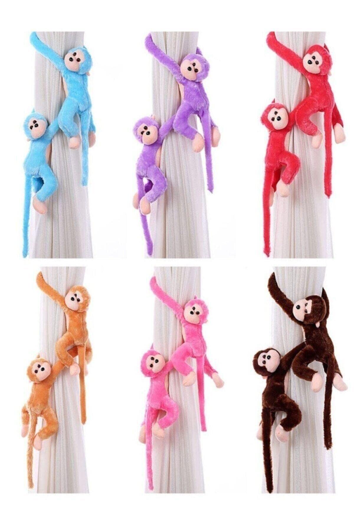 Sevimli Peluş Maymun Oyuncak, Elleri Yapışabilen 70 cm Kırmızı