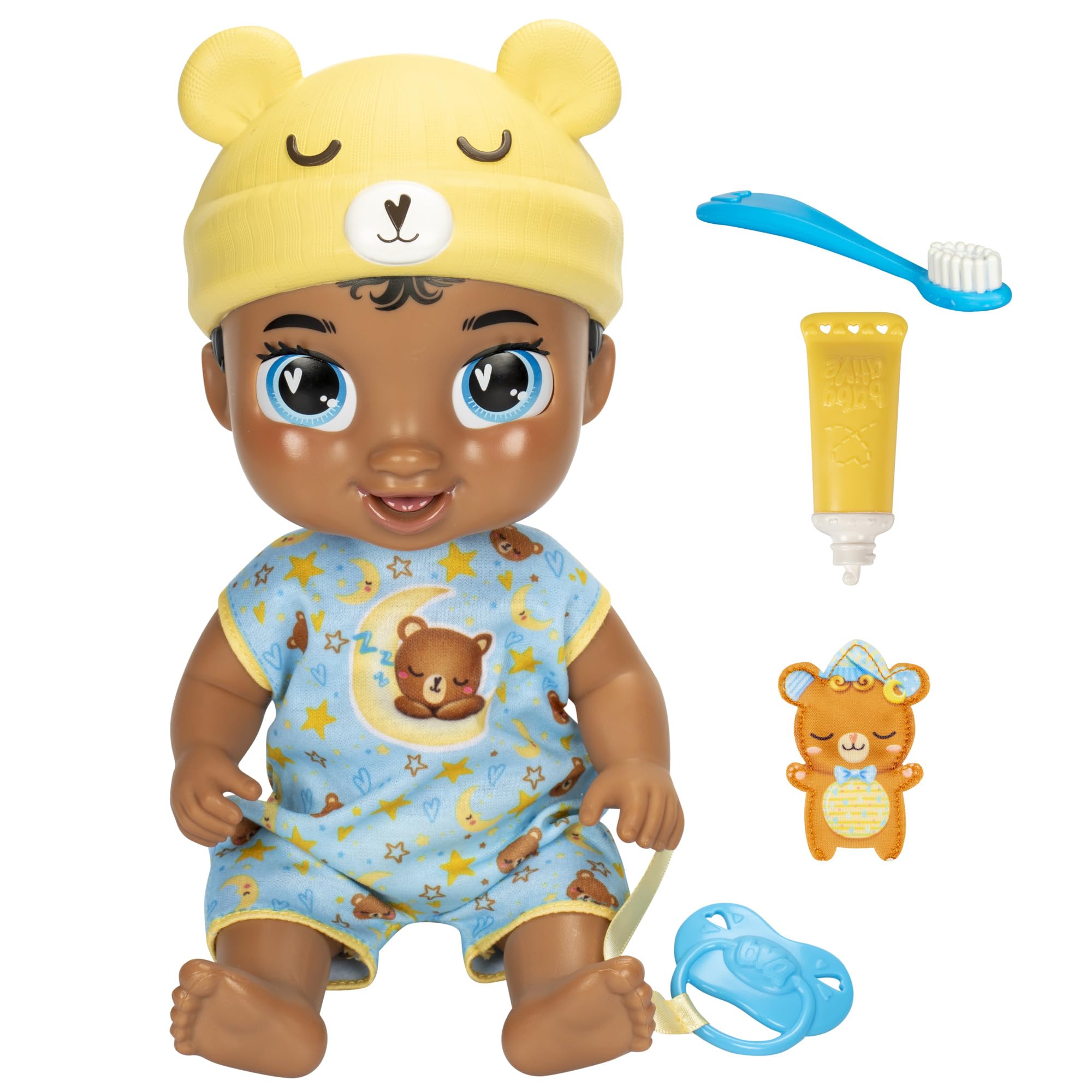 Baby Alive Lil Dreamer Snoozer Bear Sleepy Boy Bebek Bebek Seti, Siyah Saç, Eğlenceli Pijama Partisi