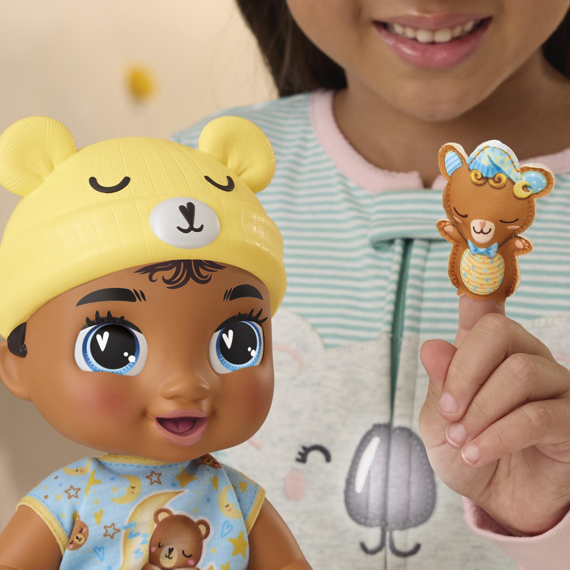 Baby Alive Lil Dreamer Snoozer Bear Sleepy Boy Bebek Bebek Seti, Siyah Saç, Eğlenceli Pijama Partisi