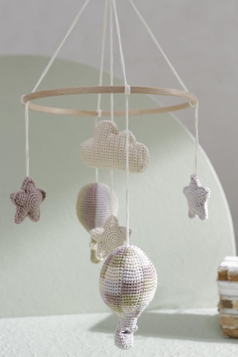 2 Stories Kapadokya Uçan Balon Dönence, Amigurumi,%100 Pamuk, El yapımı, hediyelik, bebek odası aksesuarı, dekorasyon
