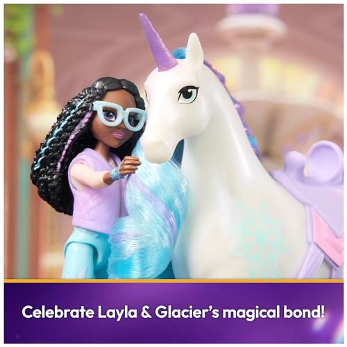 Unicorn Academy Layla ve Tek Boynuzlu At Glacier seti – Sevilen Netflix dizisinden yaklaşık 12 cm orijinal figürler, 4 yaş+ için