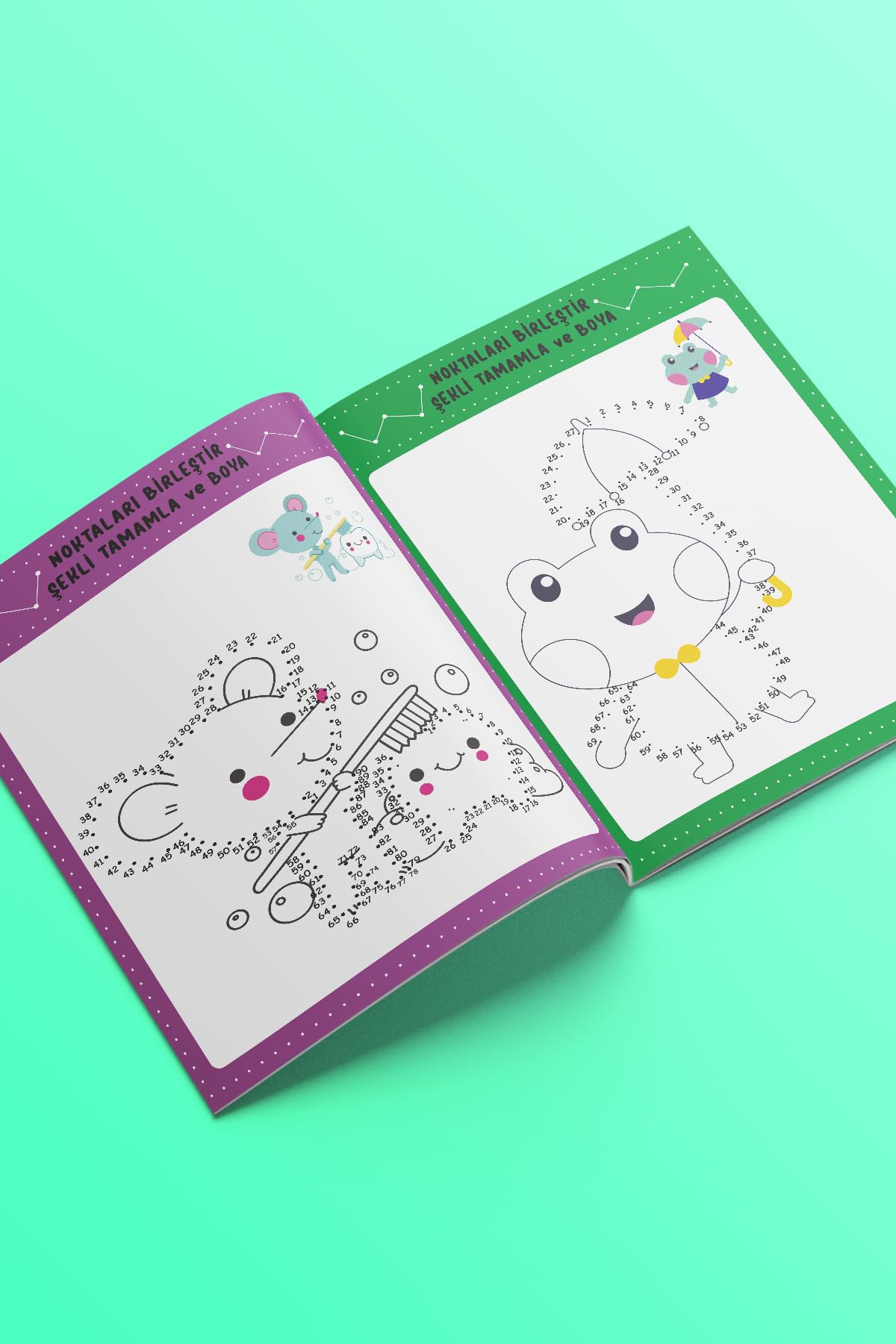Eğlenceli Aktivite Nokta Birleştirme - Çocuklar Için Boyama ve Aktivite Kitabı Seti (3 Kitap)