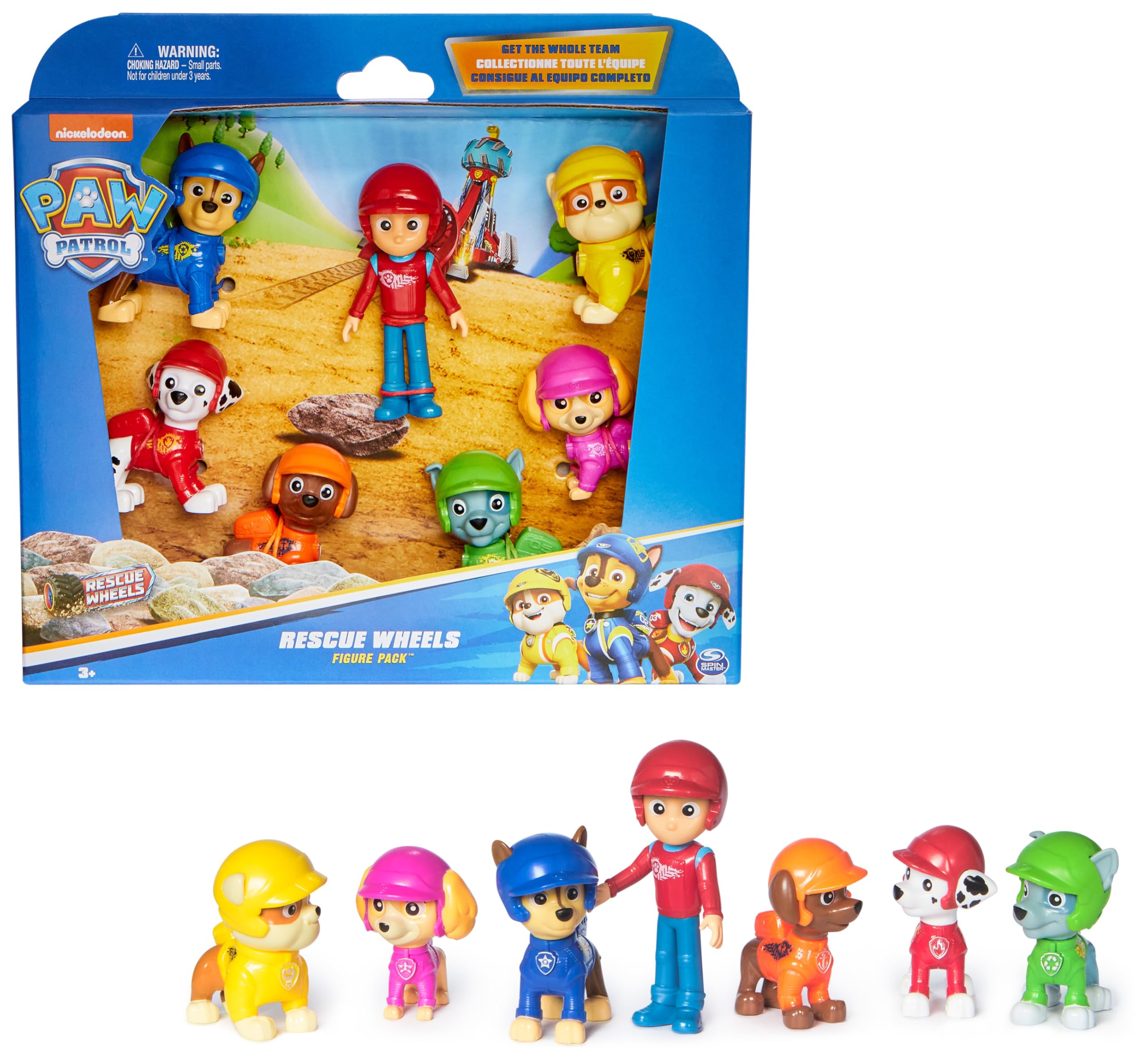 PAW PATROL Rescue Wheels - köpek figürleri hediye seti, koleksiyon için 7 oyun figürü, 3 yaşından büyük çocuklar için oyuncak
