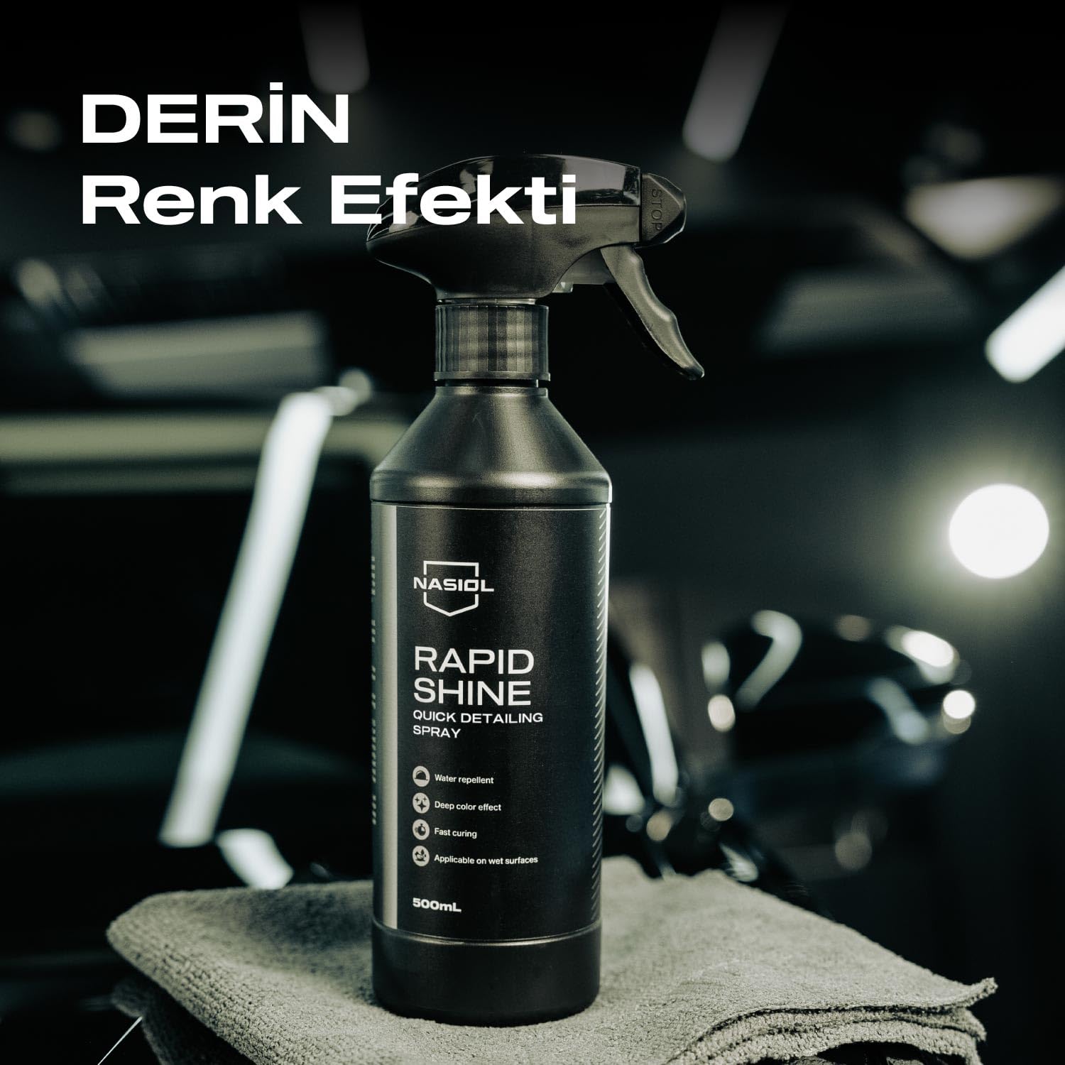 Nasiol Rapidshine Araçlar için Hızlı Nano Detailer Spreyi 500 ml, Kolay Uygulama, 6 Ay Dayanım