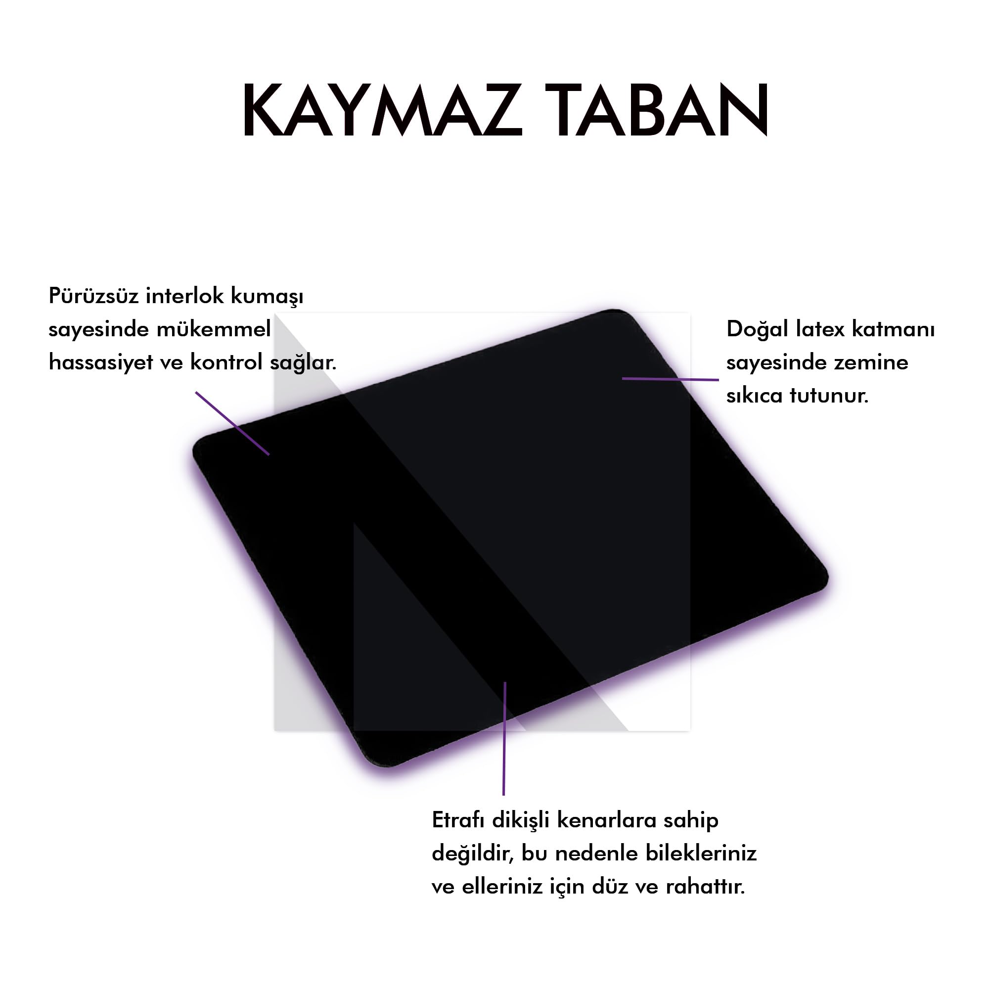 Gaming Oyuncu Mouse Pad, Kaymaz Taban Gamer Mousepad, Masa Koruyucu Masa Matı, Ofis Tipi Klavye ve Fare Altlığı (Siyah, 27x23 cm - M)
