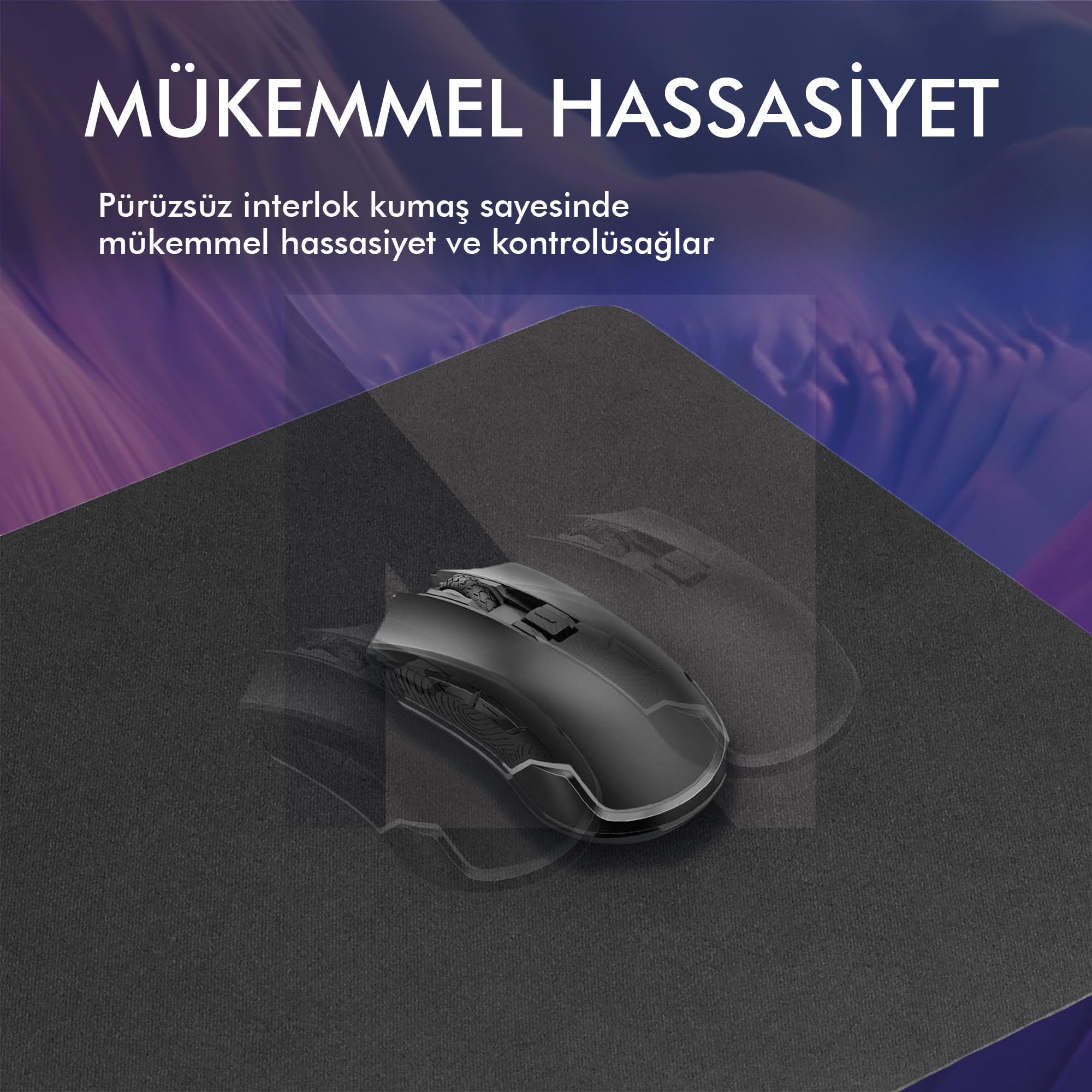 Gaming Oyuncu Mouse Pad, Kaymaz Taban Gamer Mousepad, Masa Koruyucu Masa Matı, Ofis Tipi Klavye ve Fare Altlığı (Siyah, 27x23 cm - M)