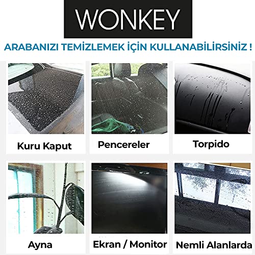 WONKEY - Mikrofiber Cam Bezi, Çok Amaçlı Cam, Toz ve Mutfak Bezi, Oto ve Motosiklet Mikrofiber Bez, Sihirli Mikrofiber Temizlik Bezi 60x40 cm - (3'lü Paket)