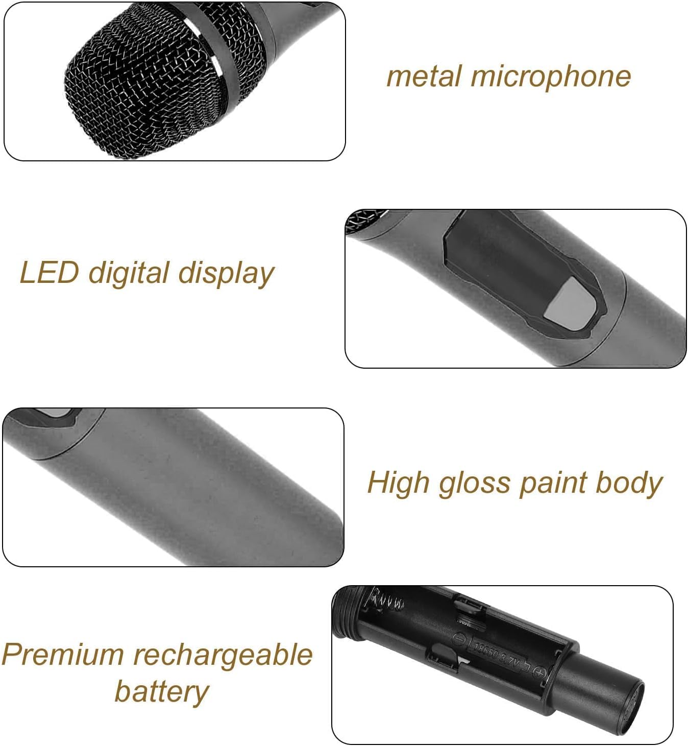Coverzone Kablosuz Karaoke Mikrofonu 6.35mm Amfi hoparlör İçin ve Sahne Performansı Çok Amaçlı Aktiviteler İçin Tak ve Çalıştır Kablosuz Mikrofon Dış Mekan Kullanıma Uygun WN-03 (Tekli Mikrofon)