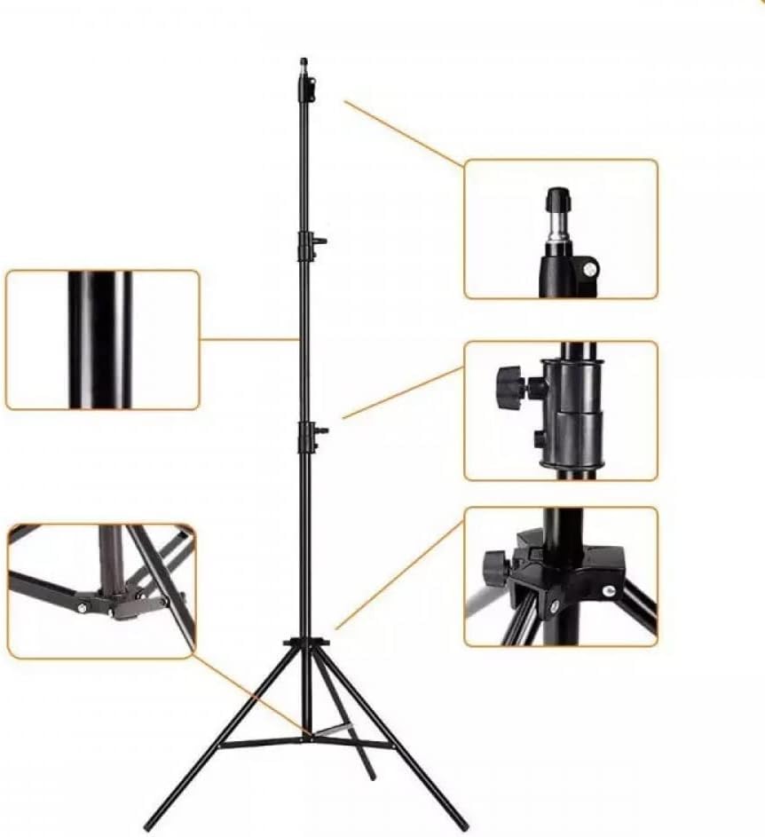 Coverzone Tripod Kamera Işık Ayağı Döküm Demir 940GR Fotoğraf Makinesi Paraflaş Kamera 70 cm-210 cm