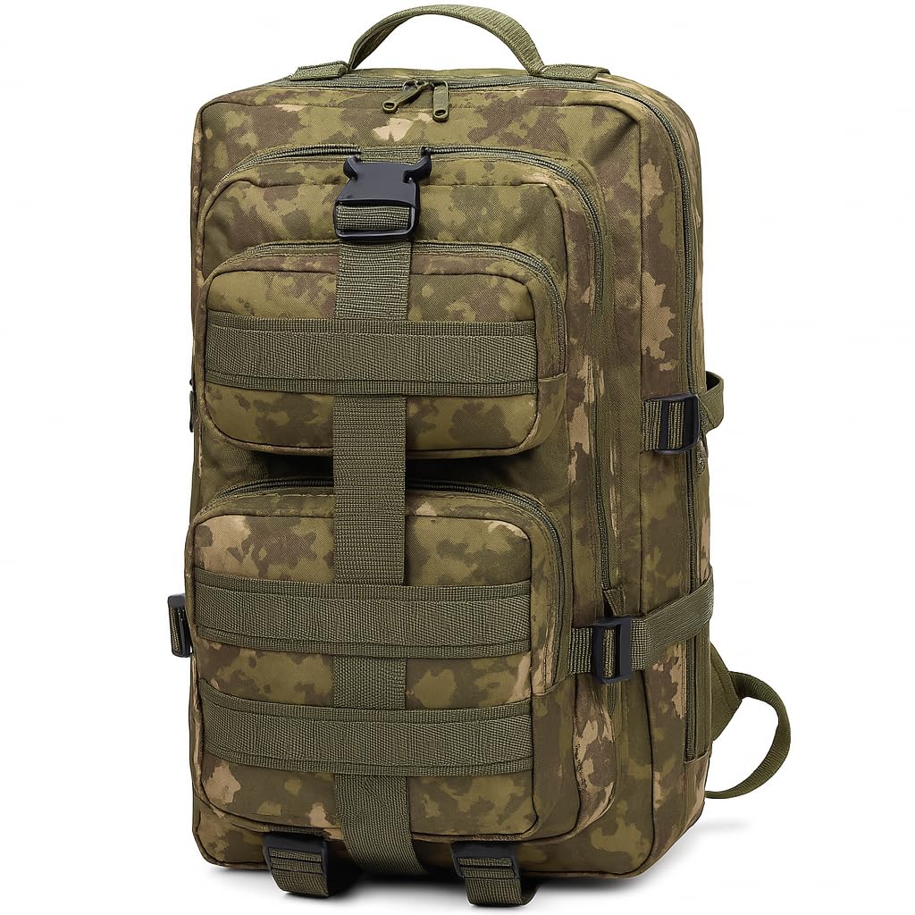 65 Lt TSK Kamuflaj Outdoor Kamp Sırt Çantası,MOLLE Sistemli, Suya Dayanıklı, Çok Gözlü, Outdoor, Kamp, Avcılık, Günlük Kullanım, Erkek, Kadın