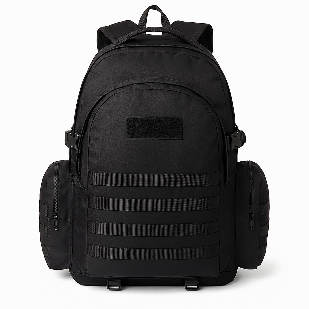 75 Lt Siyah Outdoor Sırt Çantası, Molle Sistemli, Suya Dayanıklı, Çok Gözlü, Outdoor, Kamp, Avcılık, Günlük Kullanım, Erkek, Kadın