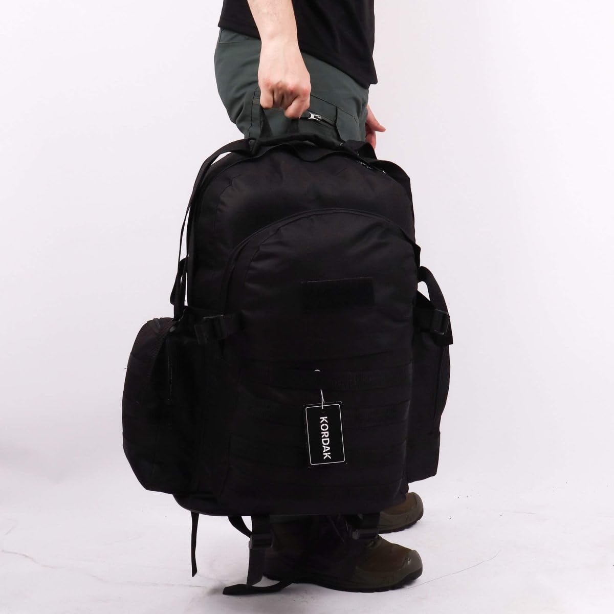 75 Lt Siyah Outdoor Sırt Çantası, Molle Sistemli, Suya Dayanıklı, Çok Gözlü, Outdoor, Kamp, Avcılık, Günlük Kullanım, Erkek, Kadın