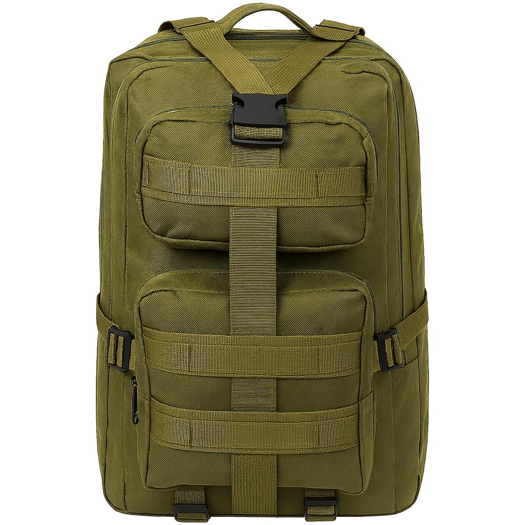 65 Lt Haki Outdoor Sırt Çantası,Molle Sistemli, Suya Dayanıklı, Çok Gözlü, Outdoor, Kamp, Avcılık, Günlük Kullanım, Erkek, Kadın