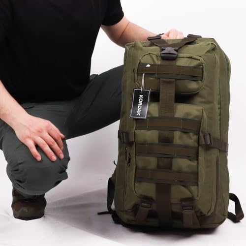 65 Lt Haki Outdoor Sırt Çantası,Molle Sistemli, Suya Dayanıklı, Çok Gözlü, Outdoor, Kamp, Avcılık, Günlük Kullanım, Erkek, Kadın