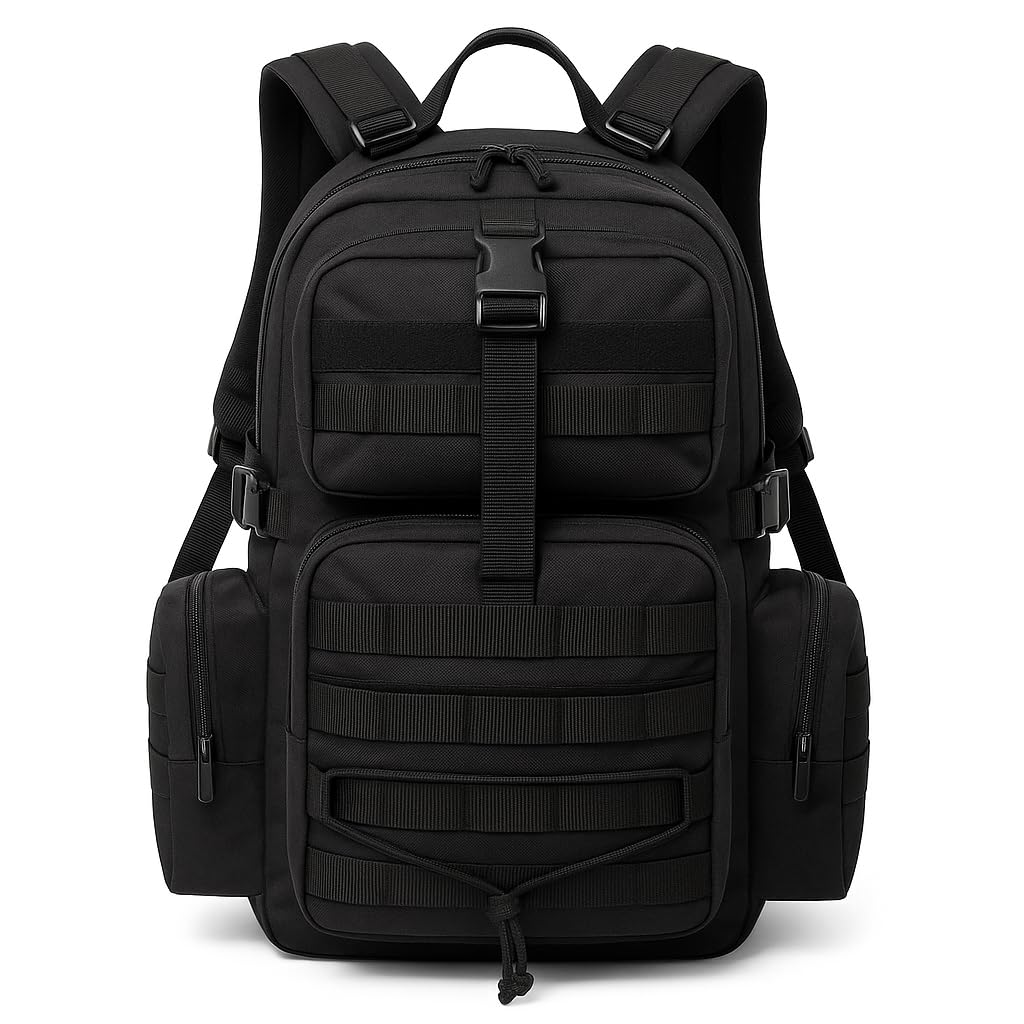 Siyah 42 Lt Taktik Outdoor Sırt Çantası,MOLLE Sistemli, Suya Dayanıklı, Çok Gözlü, Outdoor, Kamp, Avcılık, Günlük Kullanım, Erkek, Kadın