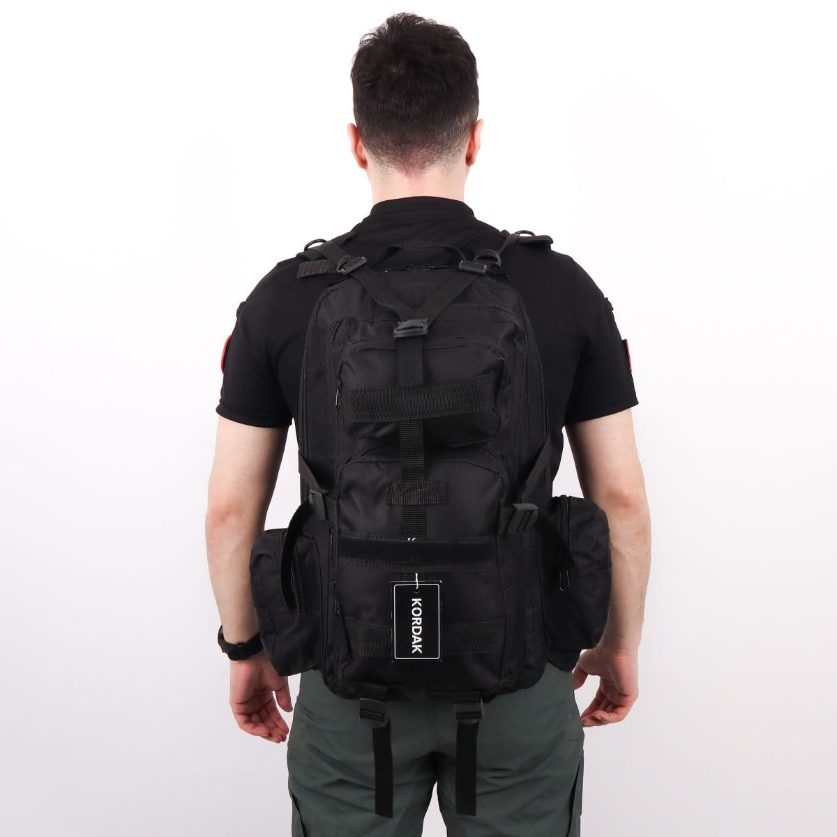 Siyah 42 Lt Taktik Outdoor Sırt Çantası,MOLLE Sistemli, Suya Dayanıklı, Çok Gözlü, Outdoor, Kamp, Avcılık, Günlük Kullanım, Erkek, Kadın