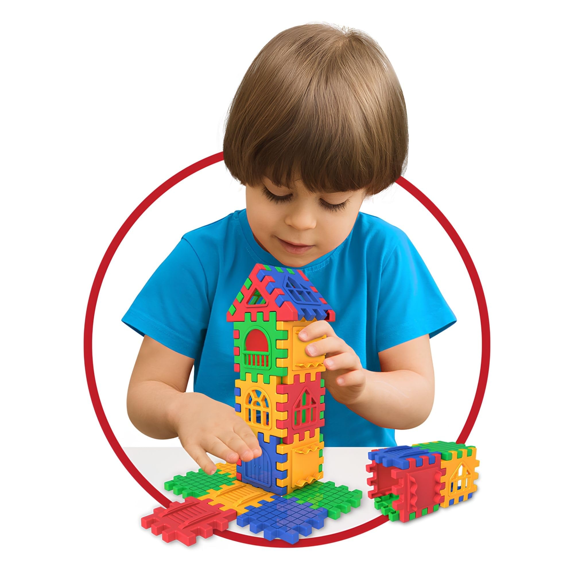 Eğitici ve Eğlenceli Oyuncak Puzzle City 128 Parça Yapboz El Becerisini Geliştiren 3D Yapı ve Tasarı